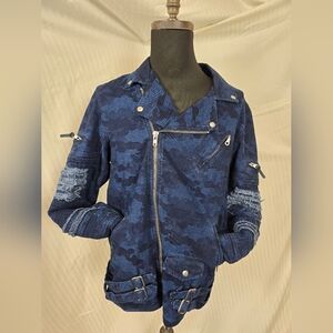 PRPS Men's Blue Camouflage Jacket. TL